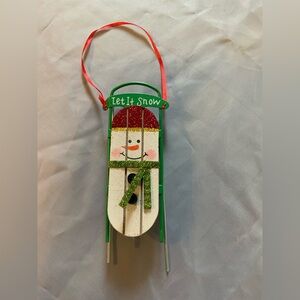 Festive Snowman Sled Ornament